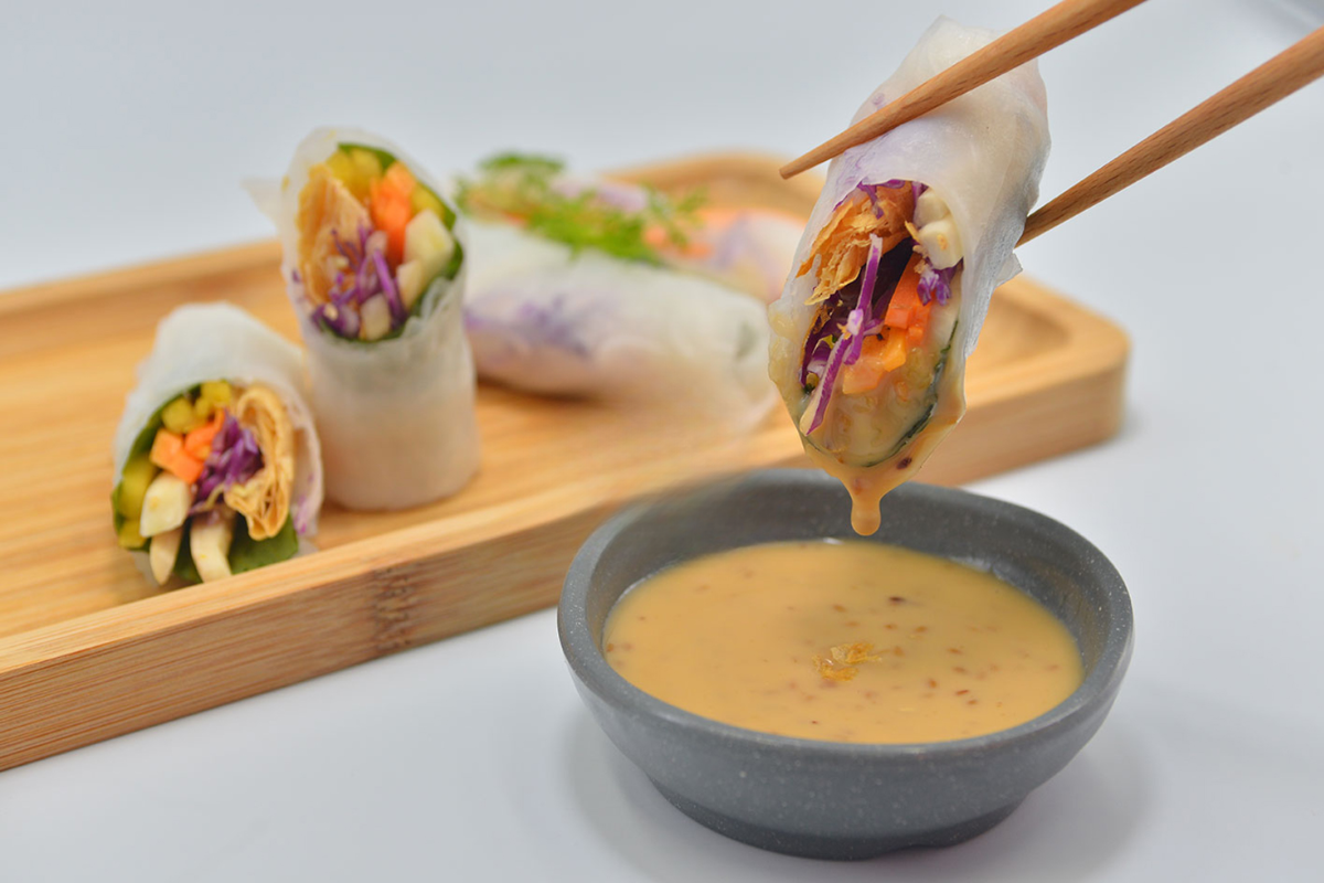 Treat yourself to the irresistible taste of Vegetarian Pho Roll
