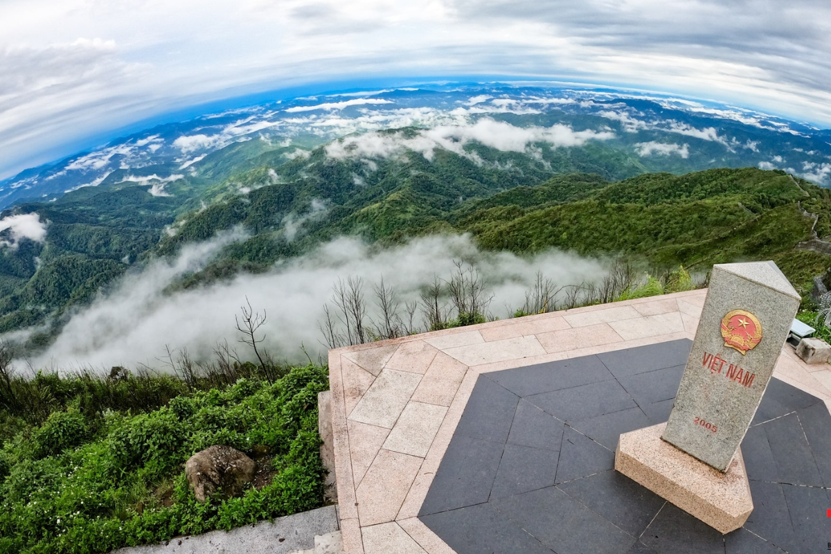 Stand at the Westernmost Point of Vietnam at A Pa Chai Border Marker